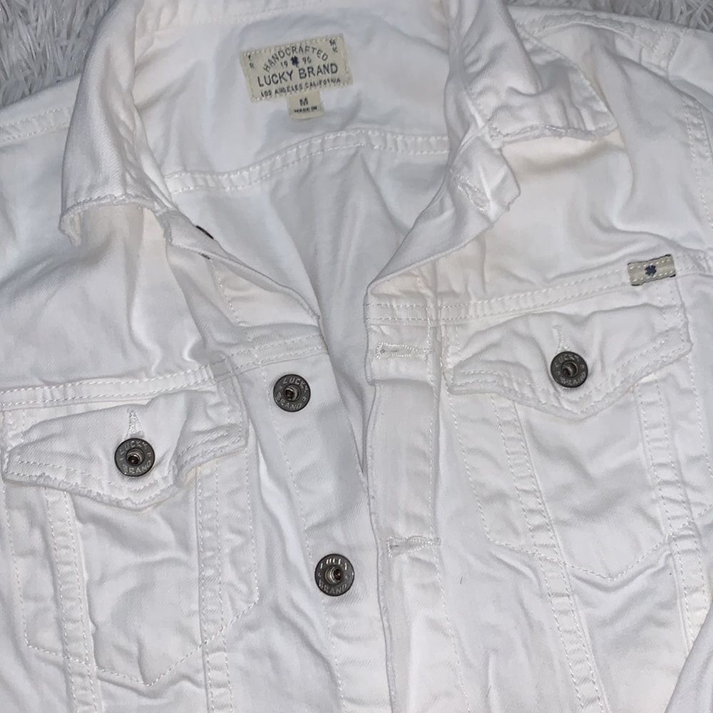 Lucky The Tomboy Trucker White Jean Jacket